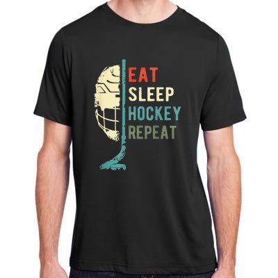 Eat Sleep Hockey Repeat Hockey Funny Ice Hockey Adult ChromaSoft Performance T-Shirt