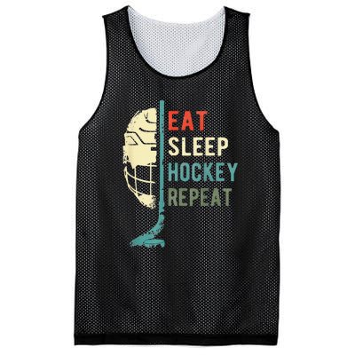 Eat Sleep Hockey Repeat Hockey Funny Ice Hockey Mesh Reversible Basketball Jersey Tank