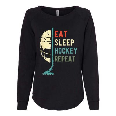 Eat Sleep Hockey Repeat Hockey Funny Ice Hockey Womens California Wash Sweatshirt