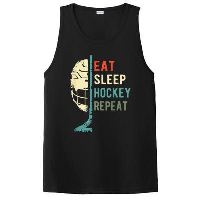 Eat Sleep Hockey Repeat Hockey Funny Ice Hockey PosiCharge Competitor Tank