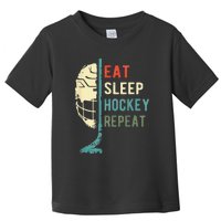 Eat Sleep Hockey Repeat Hockey Funny Ice Hockey Toddler T-Shirt