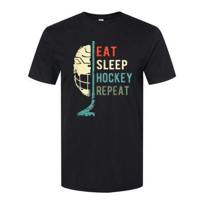 Eat Sleep Hockey Repeat Hockey Funny Ice Hockey Softstyle® CVC T-Shirt