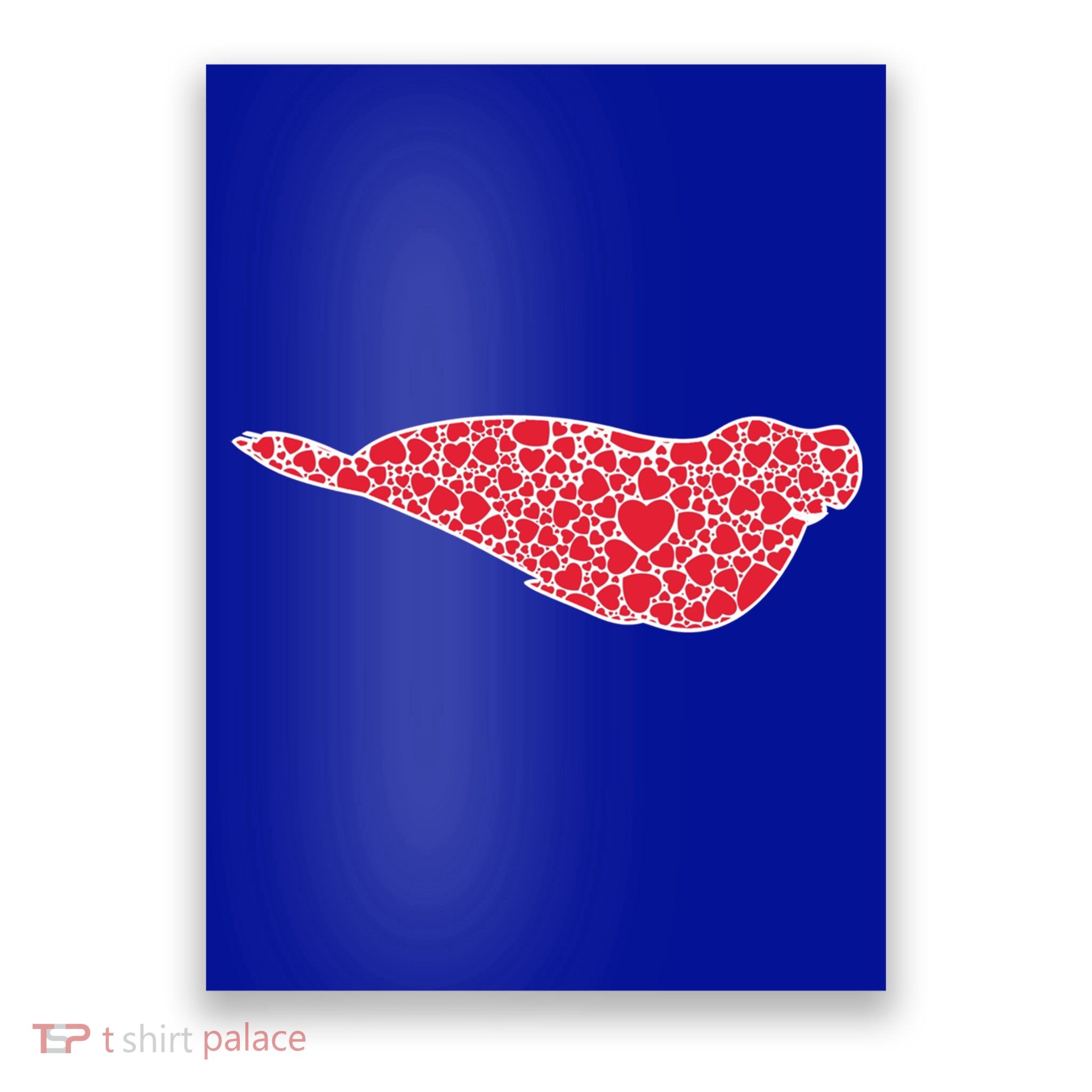 Elephant Seal Hearts Valentine's Day Pup Lover Gift Cute Gift Poster