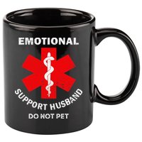 Emotional Support Husband Do Not Pet 11oz C Handle Ceramic Mug