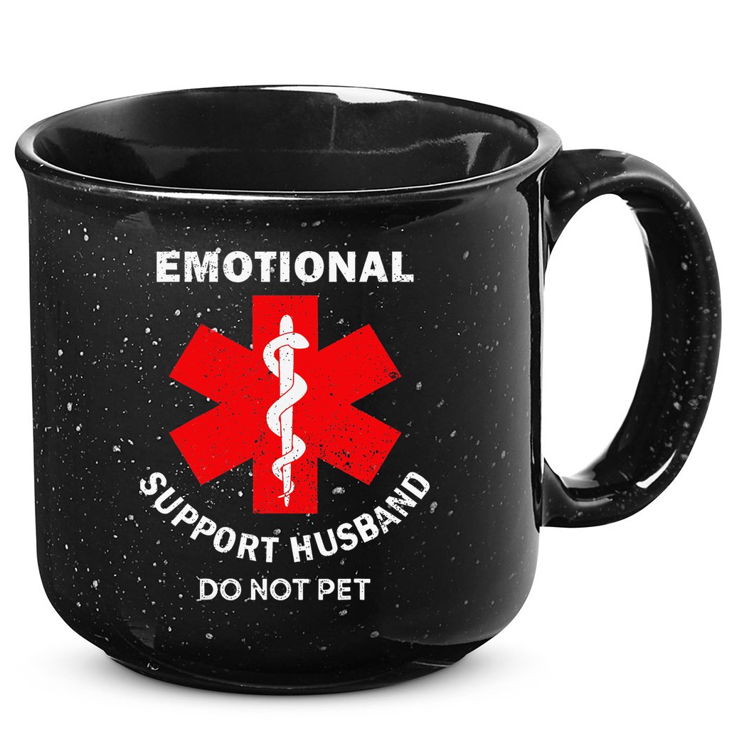 Emotional Support Husband Do Not Pet 15oz Campfire Ceramic Mug
