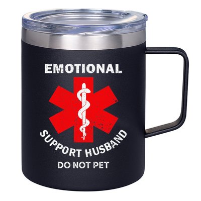 Emotional Support Husband Do Not Pet 12oz Stainless Steel Coffee Mug
