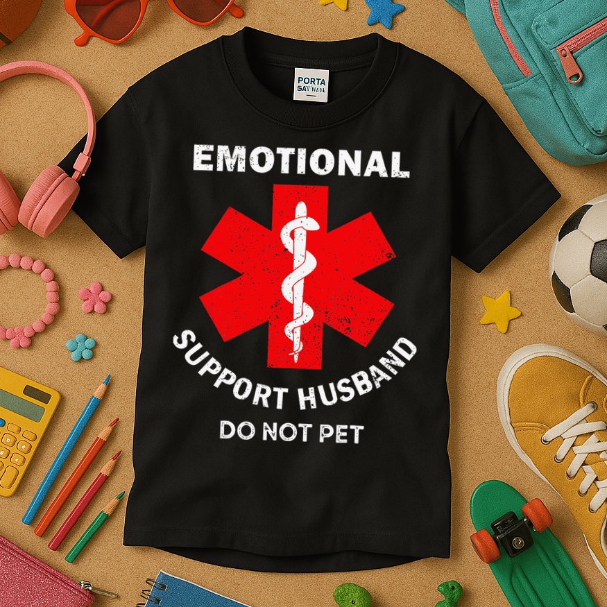 Emotional Support Husband Do Not Pet Kids T-Shirt