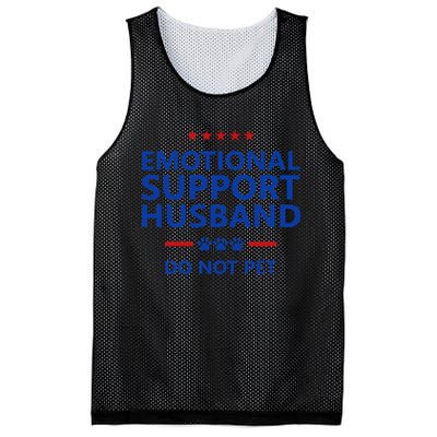 Emotional Support Husband Do Not Pet - Funny Husband Mesh Reversible Basketball Jersey Tank