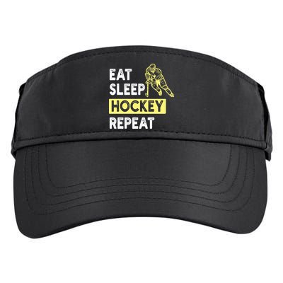Eat Sleep Hockey Repeat Tee Gift Kids Hockey Lovers Gift Adult Drive Performance Visor