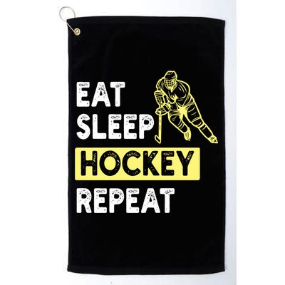 Eat Sleep Hockey Repeat Tee Gift Kids Hockey Lovers Gift Golf Towel