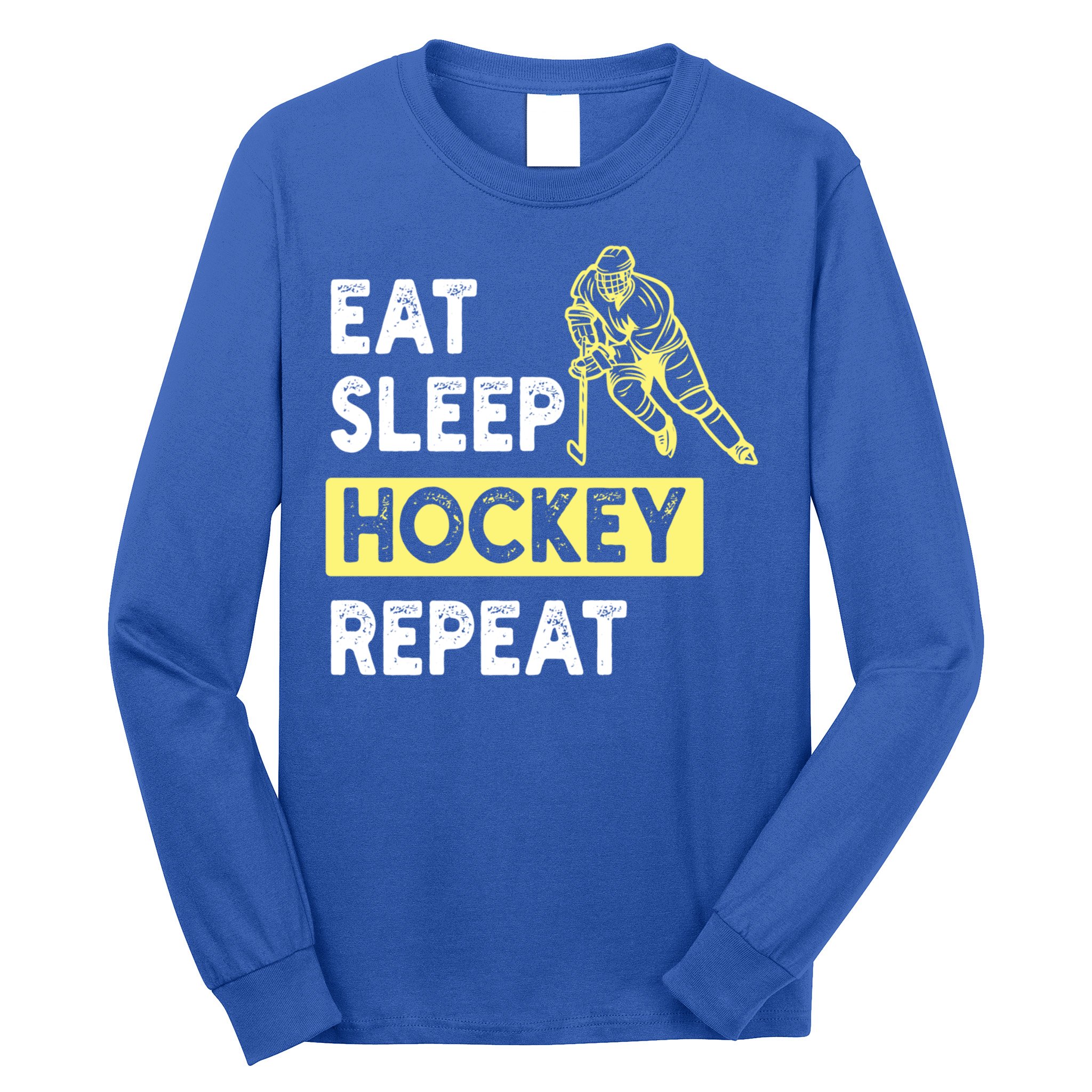 Eat Sleep Hockey Repeat Tee Gift Kids Hockey Lovers Gift Long Sleeve Shirt