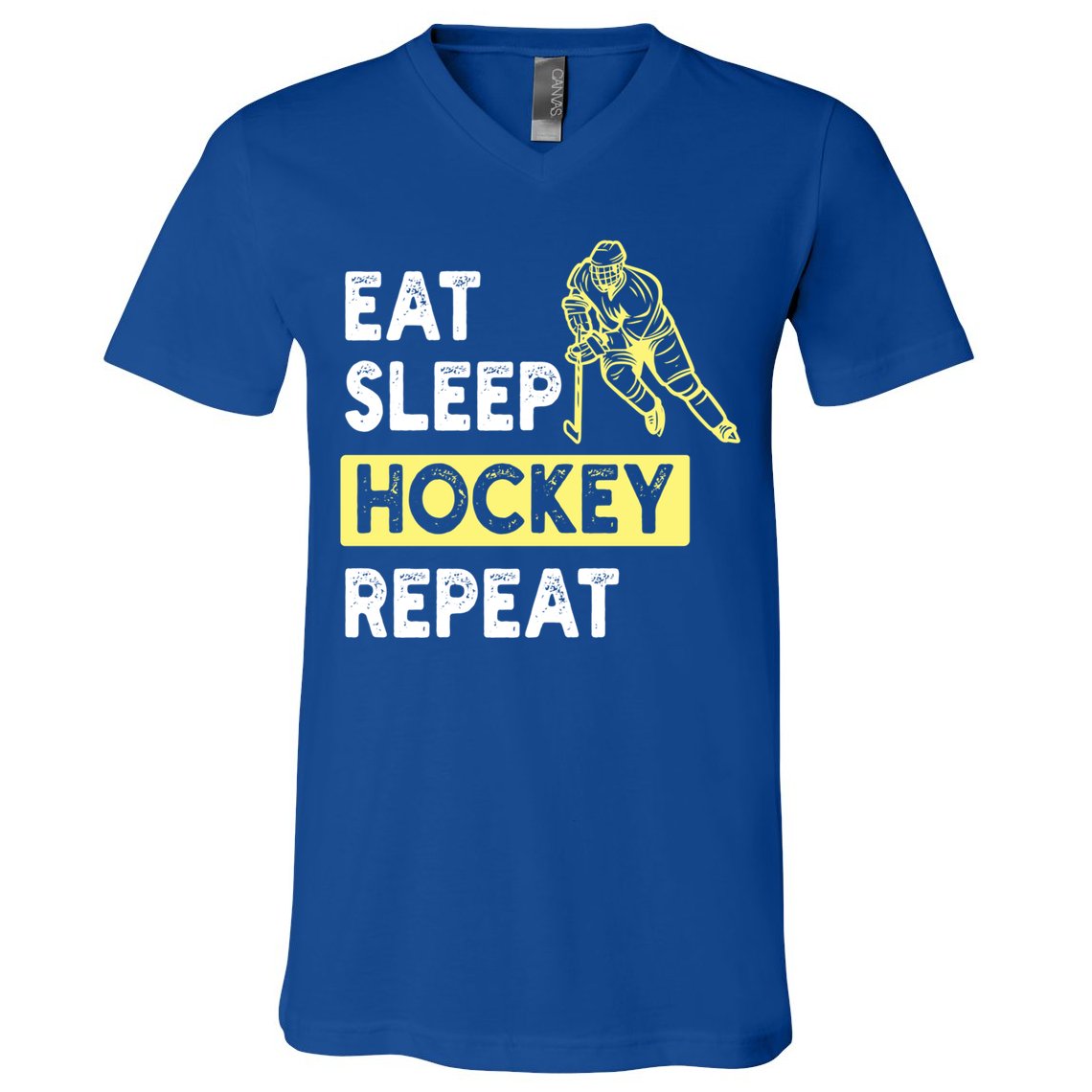 Eat Sleep Hockey Repeat Tee Gift Kids Hockey Lovers Gift V-Neck T-Shirt