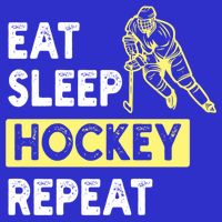 Eat Sleep Hockey Repeat Tee Gift Kids Hockey Lovers Gift Button