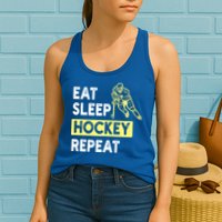 Eat Sleep Hockey Repeat Tee Gift Kids Hockey Lovers Gift Womens Tank Top