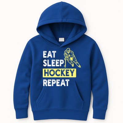 Eat Sleep Hockey Repeat Tee Gift Kids Hockey Lovers Gift Kids Hoodie