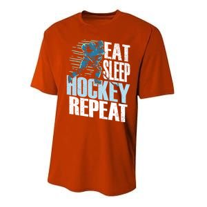 Eat Sleep Hockey Repeat Ice Hockey Player Gift Performance Sprint T-Shirt