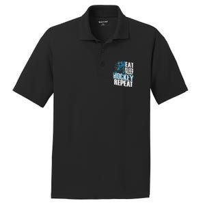 Eat Sleep Hockey Repeat Ice Hockey Player Gift PosiCharge RacerMesh Polo