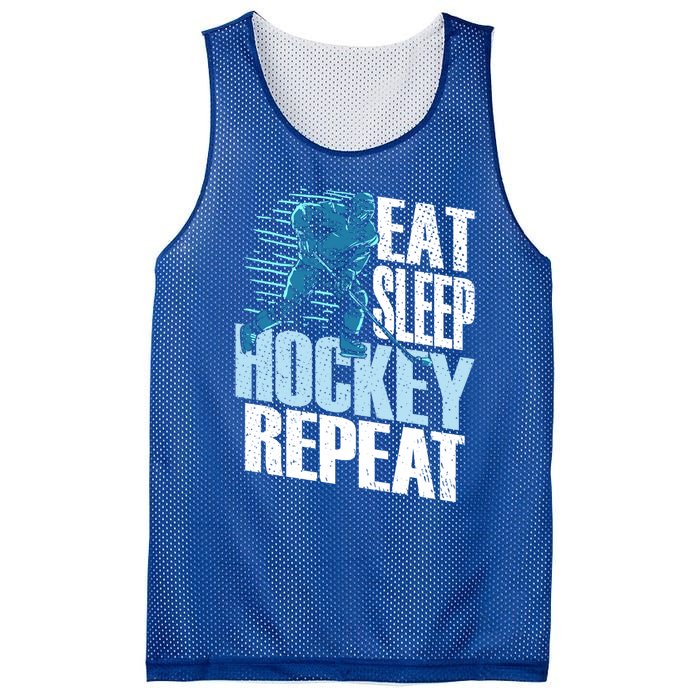 Eat Sleep Hockey Repeat Ice Hockey Player Gift Mesh Reversible Basketball Jersey Tank