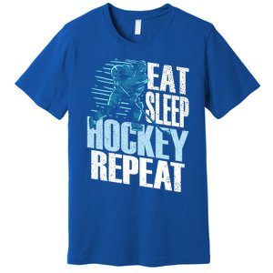 Eat Sleep Hockey Repeat Ice Hockey Player Gift Premium T-Shirt