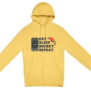 Eat Sleep Hockey Repeat Premium Pullover Hoodie