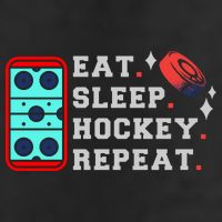 Eat Sleep Hockey Repeat 7 Panel Mesh Trucker Snapback Hat
