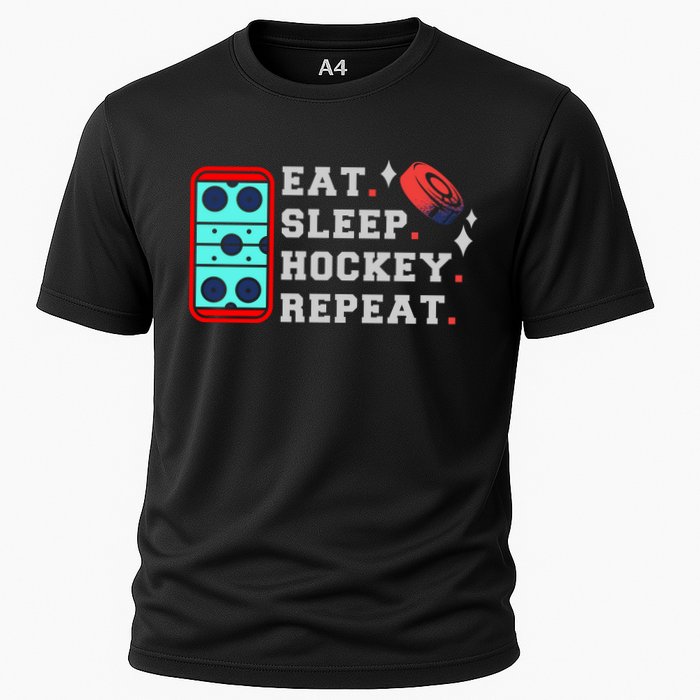 Eat Sleep Hockey Repeat Cooling Performance Crew T-Shirt