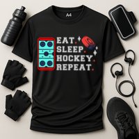 Eat Sleep Hockey Repeat Cooling Performance Crew T-Shirt