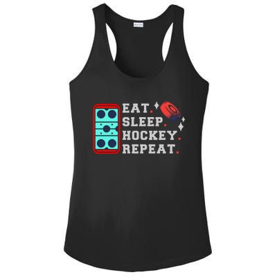 Eat Sleep Hockey Repeat Ladies PosiCharge Competitor Racerback Tank