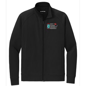 Eat Sleep Hockey Repeat Stretch Full-Zip Cadet Jacket