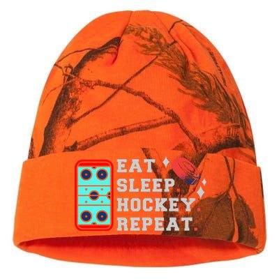 Eat Sleep Hockey Repeat Kati Licensed 12" Camo Beanie