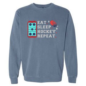 Eat Sleep Hockey Repeat Garment-Dyed Sweatshirt