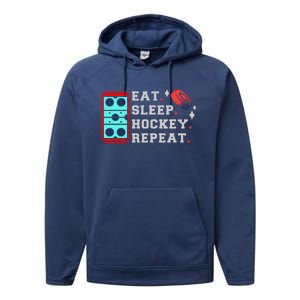 Eat Sleep Hockey Repeat Performance Fleece Hoodie