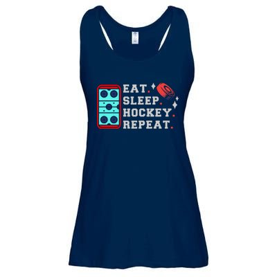 Eat Sleep Hockey Repeat Ladies Essential Flowy Tank