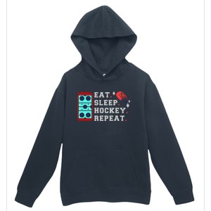 Eat Sleep Hockey Repeat Urban Pullover Hoodie