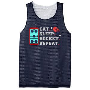 Eat Sleep Hockey Repeat Mesh Reversible Basketball Jersey Tank