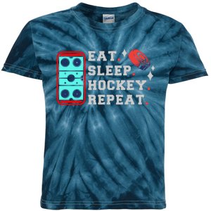 Eat Sleep Hockey Repeat Kids Tie-Dye T-Shirt