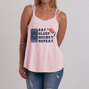 Eat Sleep Hockey Repeat Women's Strappy Tank