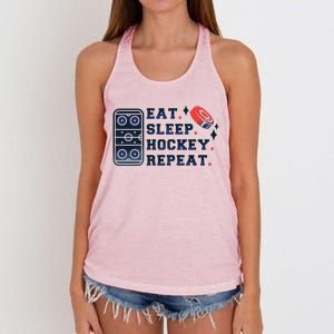 Eat Sleep Hockey Repeat Women's Knotted Racerback Tank