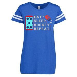 Eat Sleep Hockey Repeat Enza Ladies Jersey Football T-Shirt