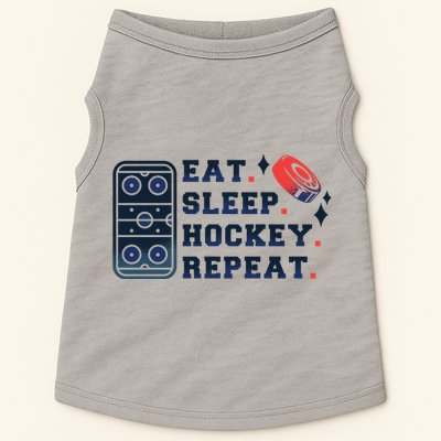 Eat Sleep Hockey Repeat Doggie Tank