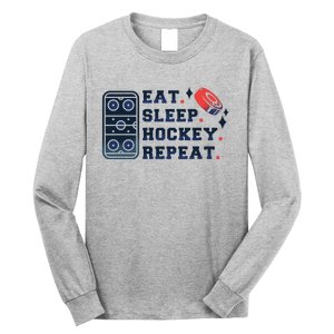 Eat Sleep Hockey Repeat Long Sleeve Shirt