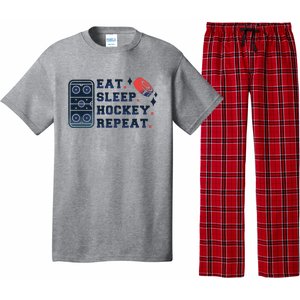 Eat Sleep Hockey Repeat Pajama Set