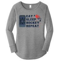 Eat Sleep Hockey Repeat Women's Perfect Tri Tunic Long Sleeve Shirt