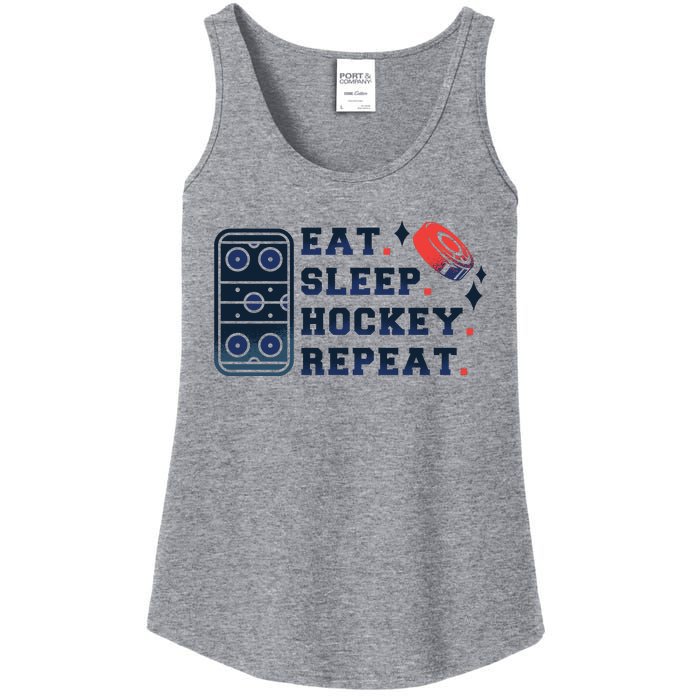 Eat Sleep Hockey Repeat Ladies Essential Tank