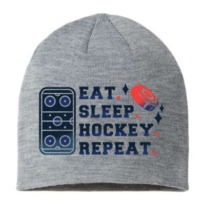 Eat Sleep Hockey Repeat Sustainable Beanie