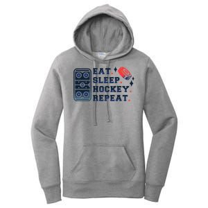 Eat Sleep Hockey Repeat Women's Pullover Hoodie