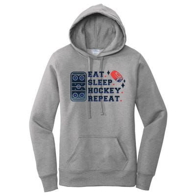 Eat Sleep Hockey Repeat Women's Pullover Hoodie