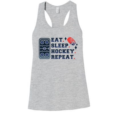 Eat Sleep Hockey Repeat Women's Racerback Tank