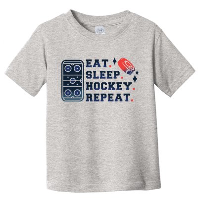 Eat Sleep Hockey Repeat Toddler T-Shirt