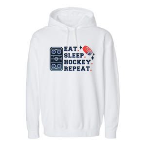 Eat Sleep Hockey Repeat Garment-Dyed Fleece Hoodie